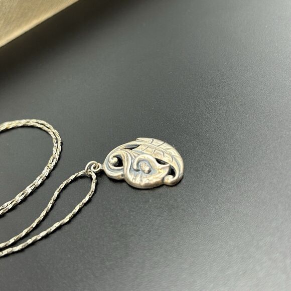 Vintage Estate 925 Sterling Silver Calla Lily Ornate Necklace & Clip on Earrings - Picture 4 of 15